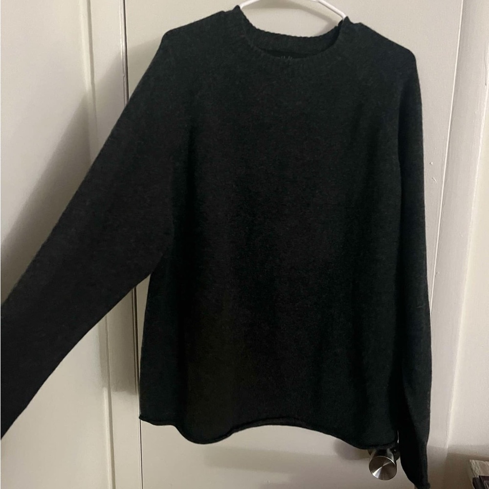100% LAMBSWOOL Dark Grey Crewneck Sweater - Descended From Odin (UK)